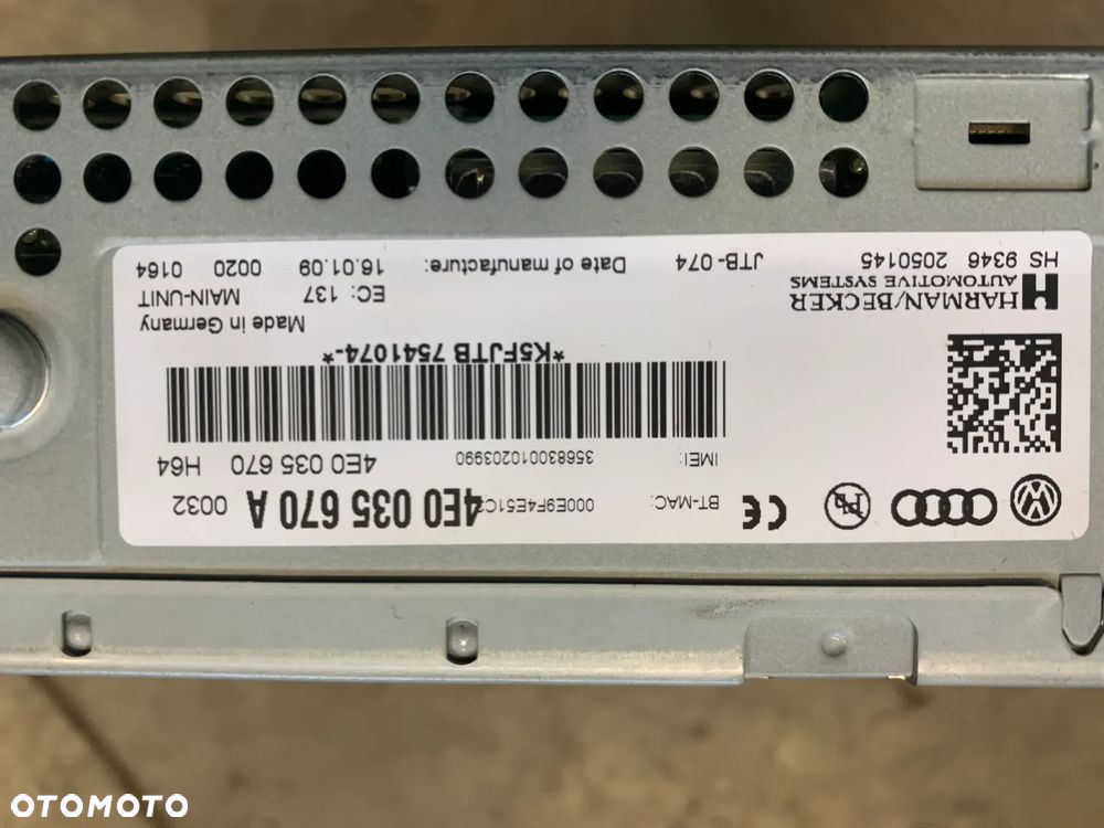 czytnik mmi zmieniarka 4E0035670A A6 C6 FL Lift 2.7 TDI - 3