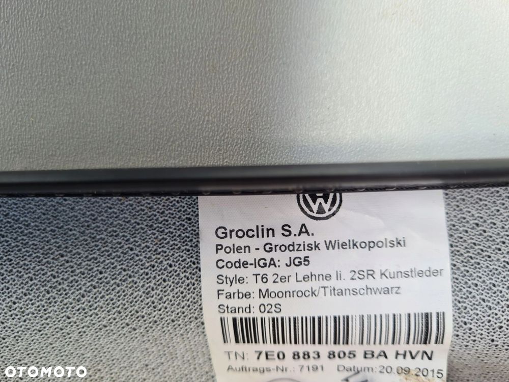 VW T6 materiał tapicerka poszycie fotel dwójka MOONROCK 7E0883805BA - 2