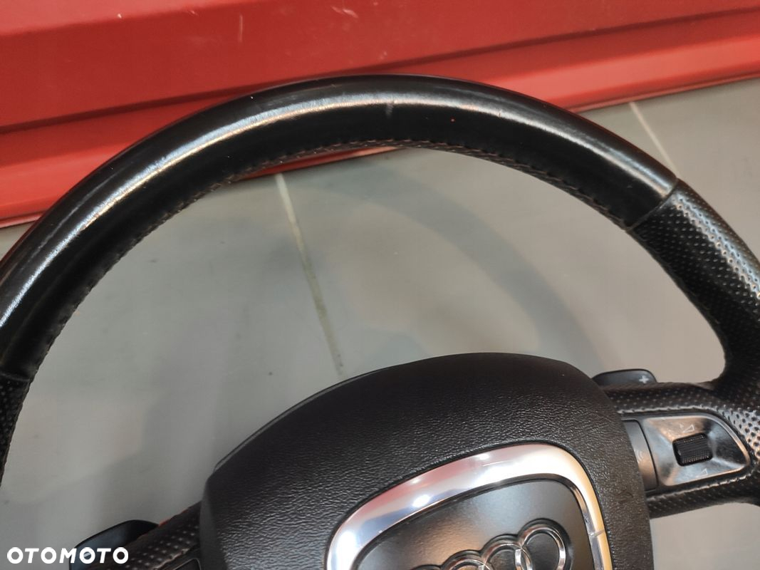 AUDI Q7 4L KIEROWNICA S-LINE MULTIFUNKCJA MANETKI ŁOPATKI SKÓRA ŁADNA - 5