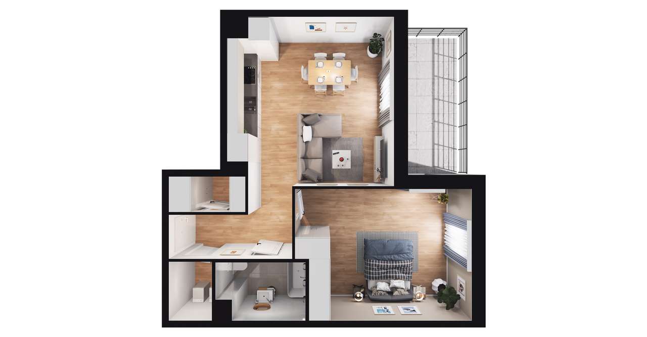2-pokojowe mieszkanie 52m2 + balkon Bezpośrednio - Pełny obrazek: 2/23