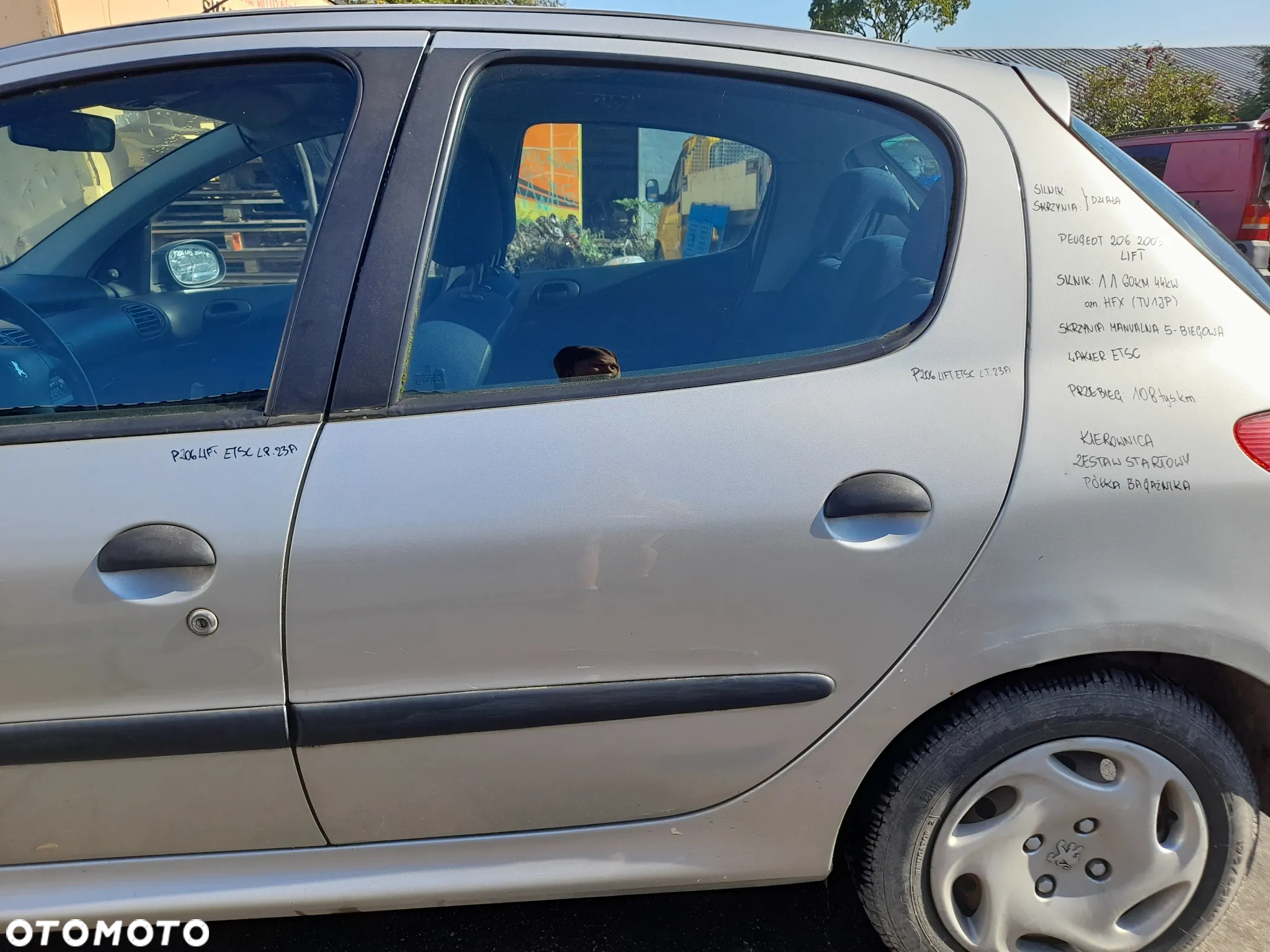 PEUGEOT 206 LIFT DRZWI LEWY TYŁ LEWE TYLNE ETSC - 2