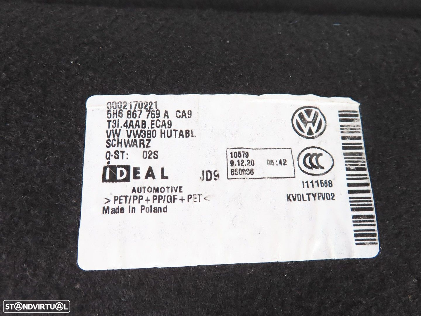 Chapeleira / Tabuleiro mala Usado / Original VW VW Golf VIII Hatchback (CD1) 5H6... - 3