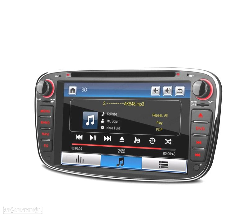 AUTO RADIO 2DIN 7" PARA FORD REDONDO COR PRETO USB GPS TACTIL HD - 3
