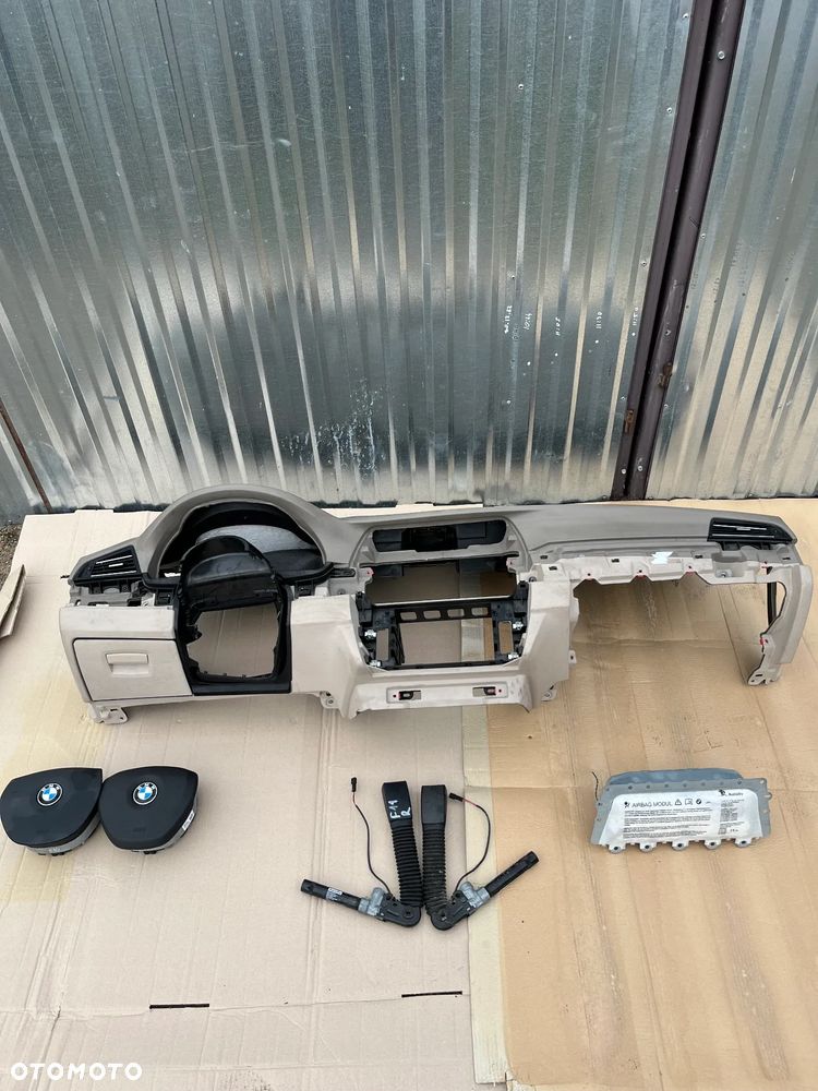 BMW 5 F10 F11 DESKA ROZDZIELCZA KOKPIT KONSOLA ARIBAG NAPINACZE ORYGINAŁ KOMPLET - 3