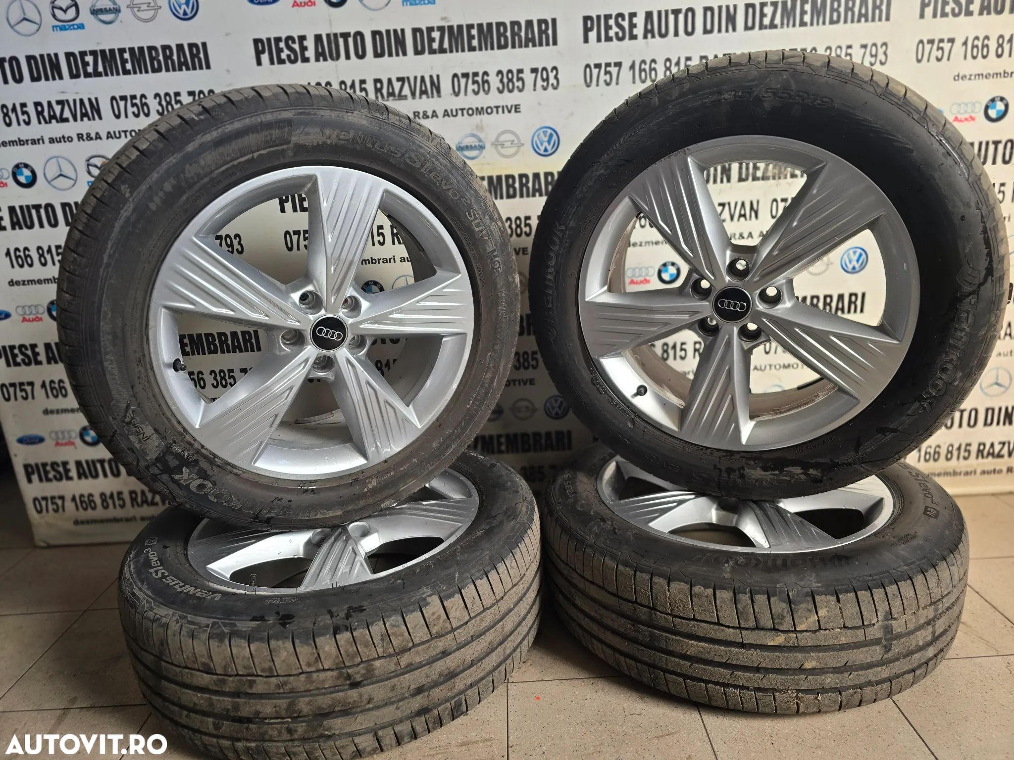 Set Jante Aluminiu R19 2 Dimensiuni Audi Q4 E-Tron 235/55R19 255/50R19 5X112 Anvelope Vara Dot 2023 - 1