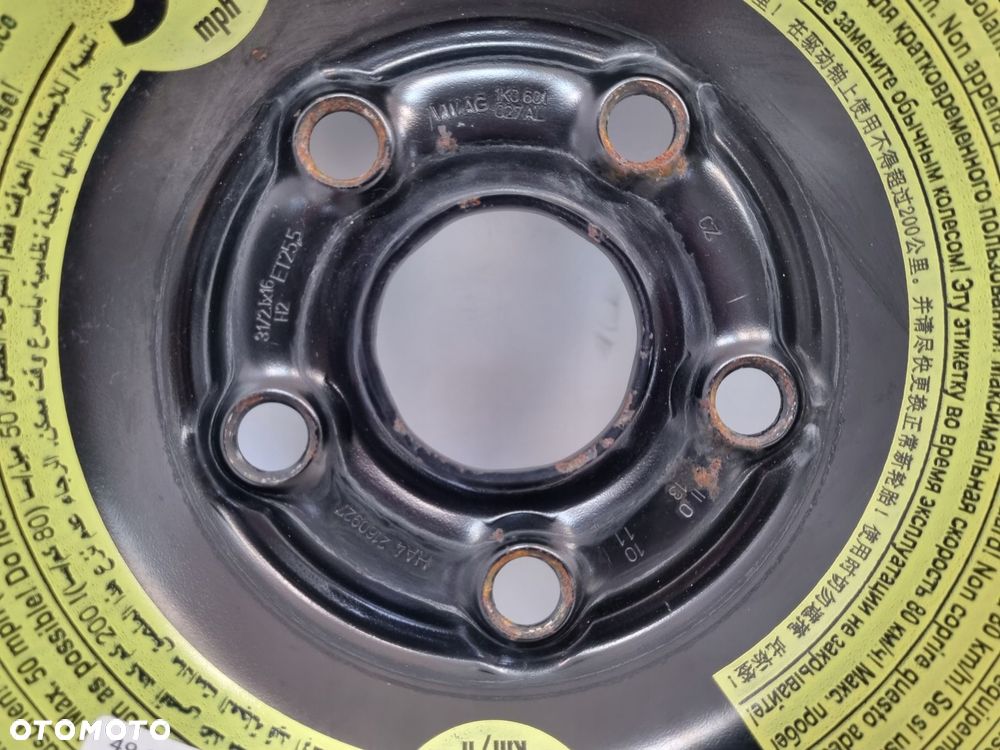 KOŁO DOJAZDOWE Audi Seat Vw Golf VI 125/70 R16 1K0601027AL 5x112 dojazdówka - 4