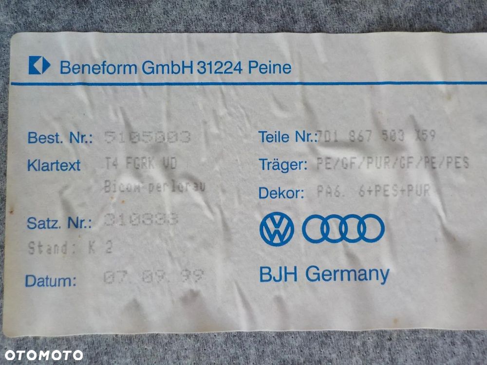 VW T4 MULTIVAN CARAVELLE PODSUFITKA KRÓTKI - 6