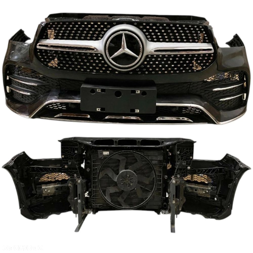ZESTAW pas przedni chłodnice zderzak wentylator belka MERCEDES GLE W167 AMG - 1