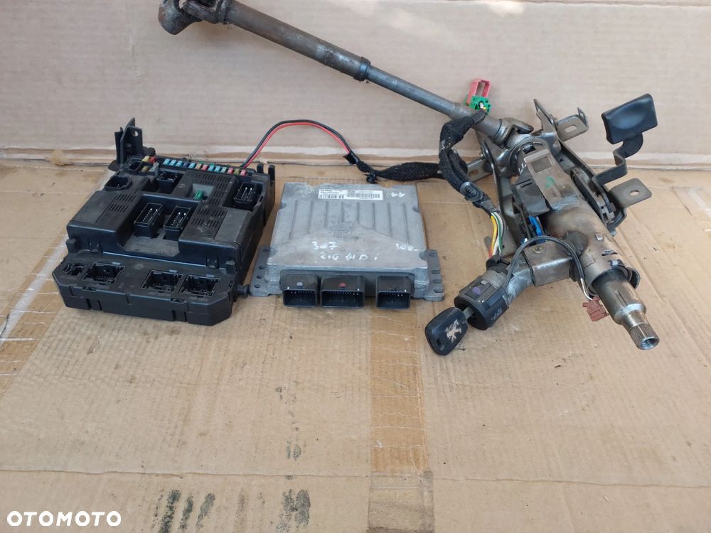 Zestaw startowy BSI komputer sterownik silnika stacyjka kluczyk korek Peugeot 307 2.0 HDI 5WS40030B-T 9646449280 9644302380 9644098180 szybka wysyłka - 1