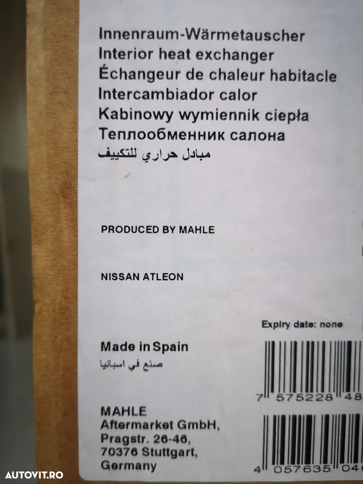 VAS EXPANSIUNE Nissan Atleon Cabstar Eco-T100 Ebro L35-08 L35-09 L35-O85 LICHID RACIRE ANTIGEL - 20