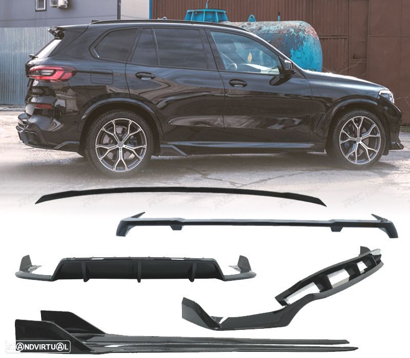 KIT CARROÇARIA BMW X5 G05 18- LOOK BLACK KNIGHT PRETO BRILHANTE - 1