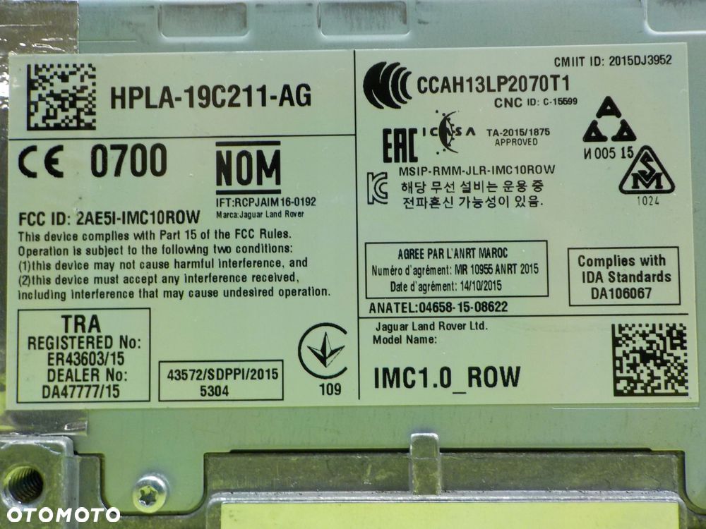 JAGUAR XF X260 LIFT R-SPORT 17r radioodtwarzacz HPLA-19C211-AG 7513350169 - 5