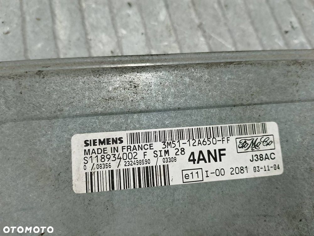KOMPUTER, STEROWNIK FORD FOCUS C-MAX 3M51-12A650-FF  S118934002F 1.6 16V - 3