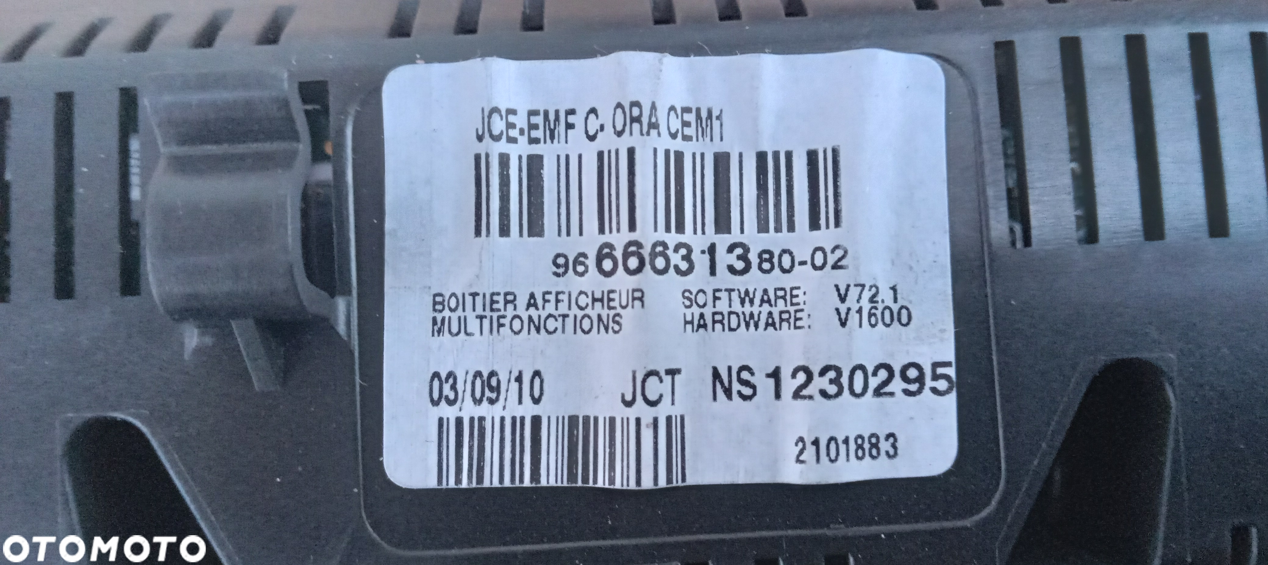 Peugeot Citroen wyświetlacz radia 9666631380 - 3