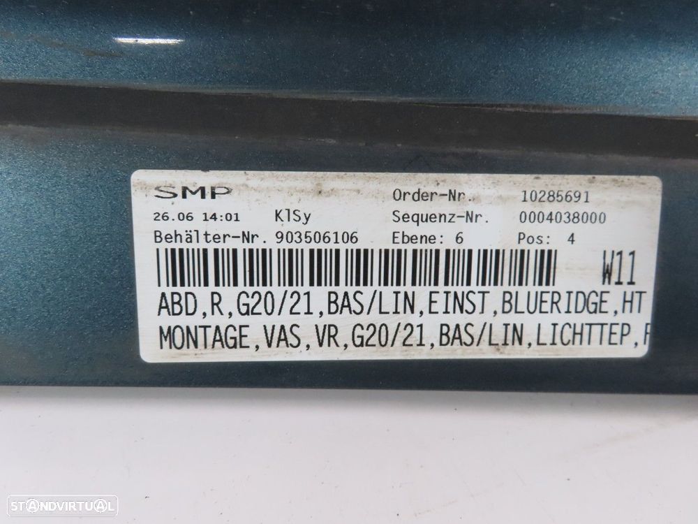 Embaladeira Plástica Direito Usado / Original BMW 3 (G20)/BMW 3 Touring (G21) 51... - 3