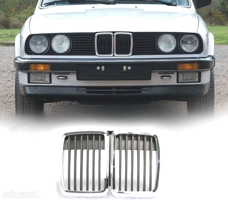 GRELHAS FRONTAIS BMW E30 82-94 CROMADAS - 1