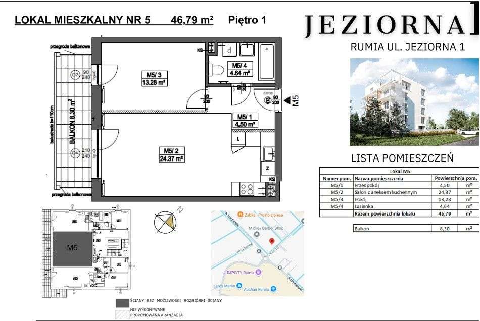 Mieszkanie 2 pokojowe z balkonem