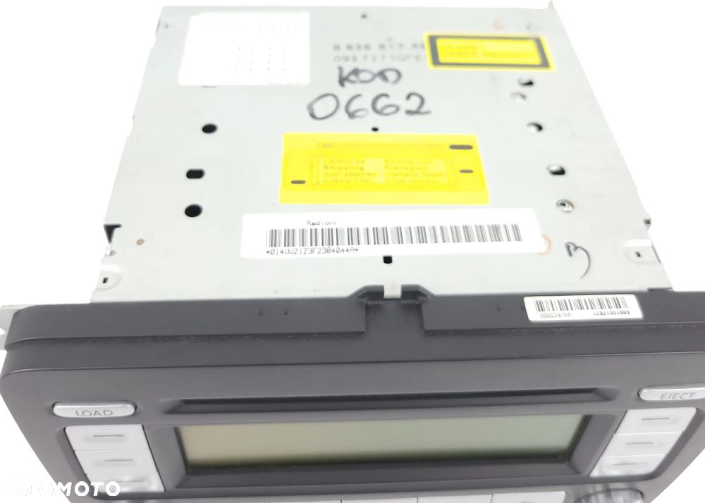 VW PASSAT B6 GOLF V PLUS 5 TOURAN I RADIO CD KOD Z KODEM RCD300 - 5