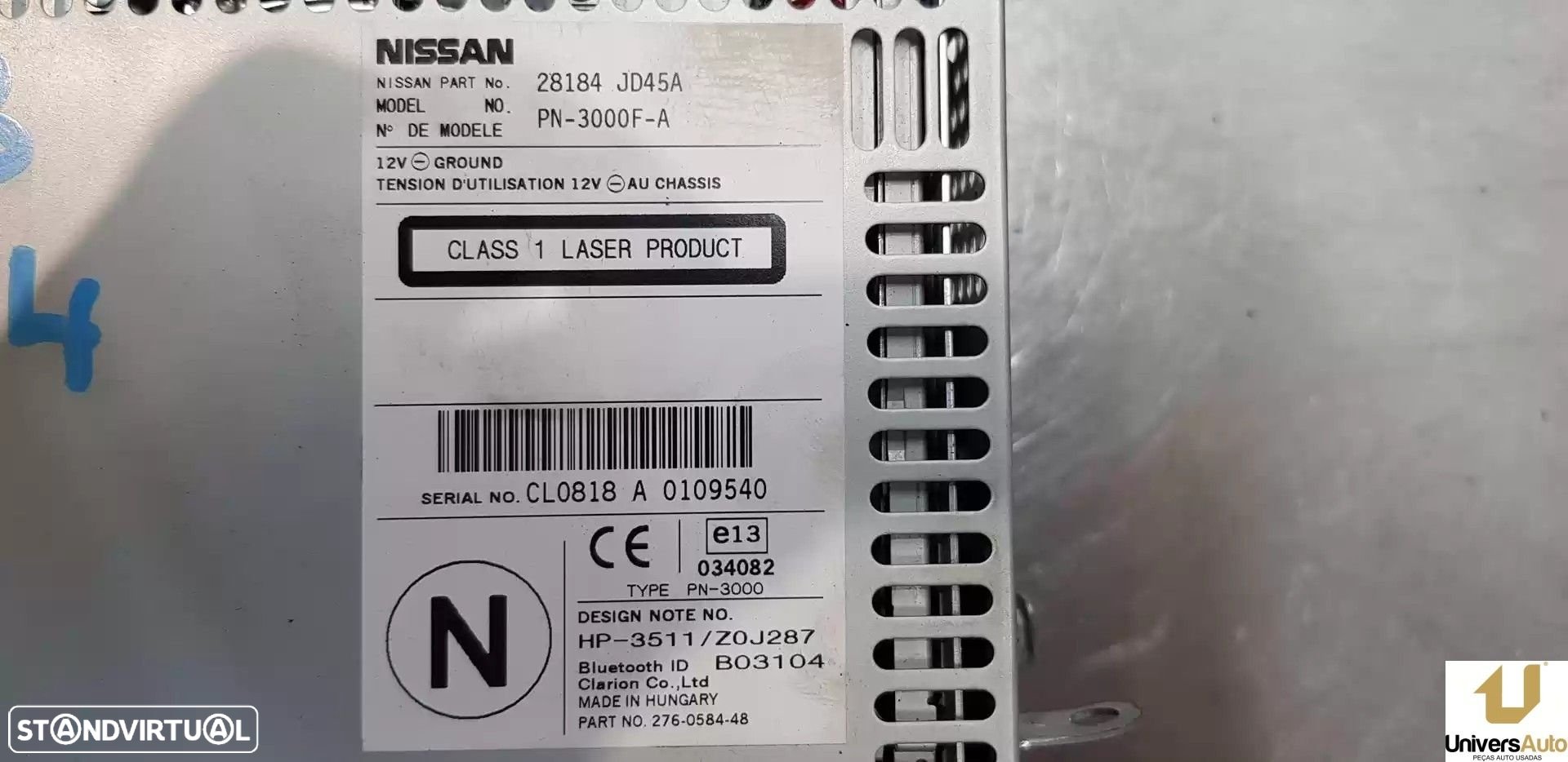 SISTEMA AUDIO / RADIO CD NISSAN QASHQAI / QASHQAI +2 I 2010 -28184JD45A - 4