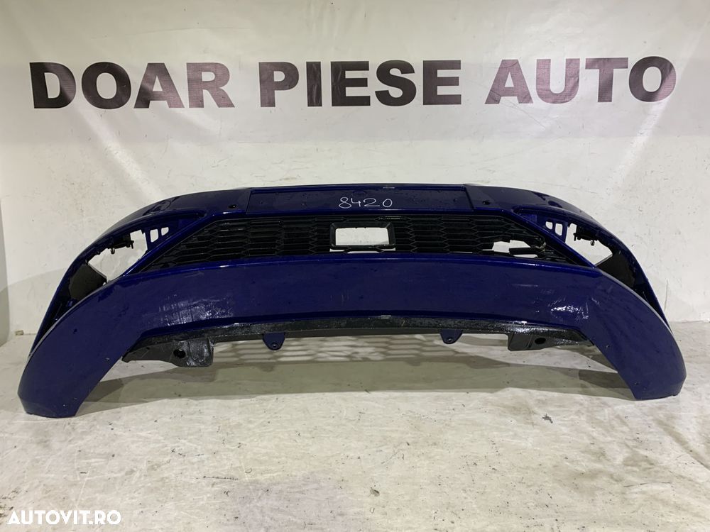 Bara fata Seat Leon 3, facelift, 2016, 2017, 2018, 2019, cod origine OE 5F0807221AB, cu gauri pentru spalatori faruri si senzori de parcare (4). Grila este defecta. - 4