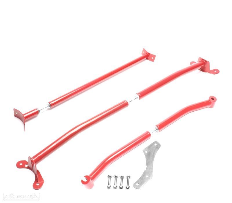 KIT BARRAS ANTI-APROXIMAÇÃO AJUSTÁVEIS VOLKSWAGEN VW POLO 6N 94-01 VERMELHO - 1