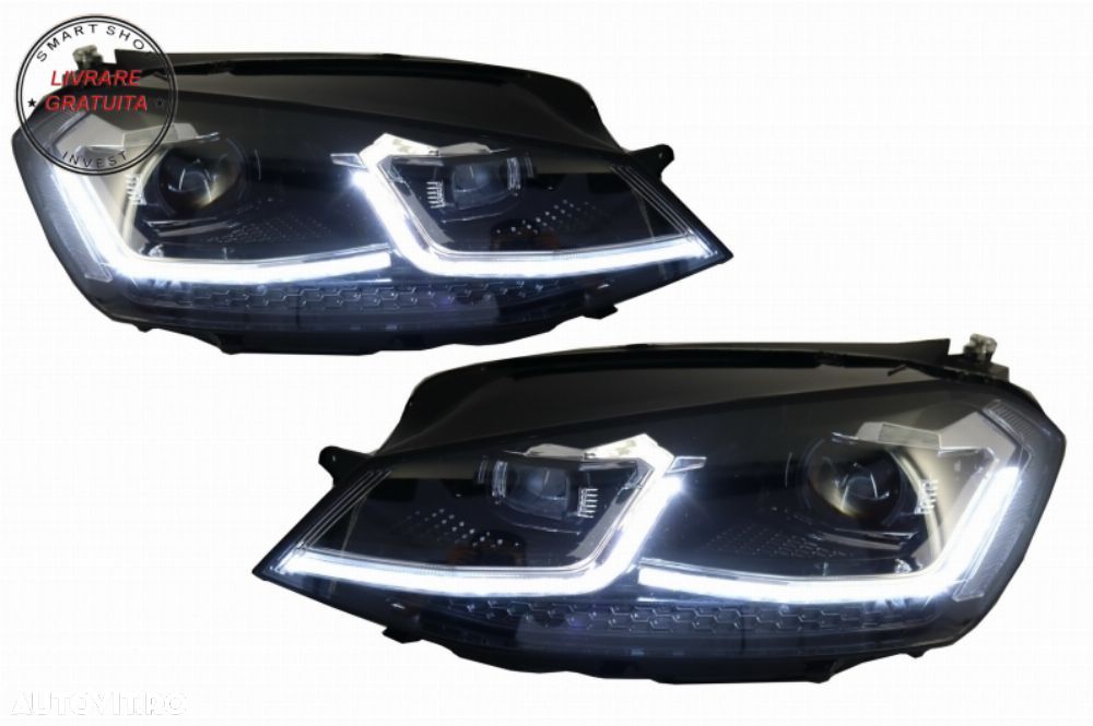 Pachet Exterior cu Faruri Bi-Xenon Look G7.5 Look LED Semnal Dinamic VW Golf 7 VII- livrare gratuita - 12