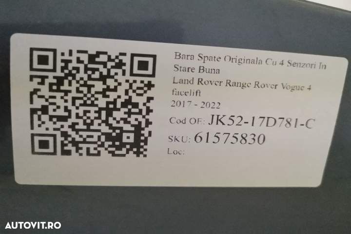 Bara Spate Originala Cu 4 Senzori In Stare Buna  Land Rover  Range Rov - 8