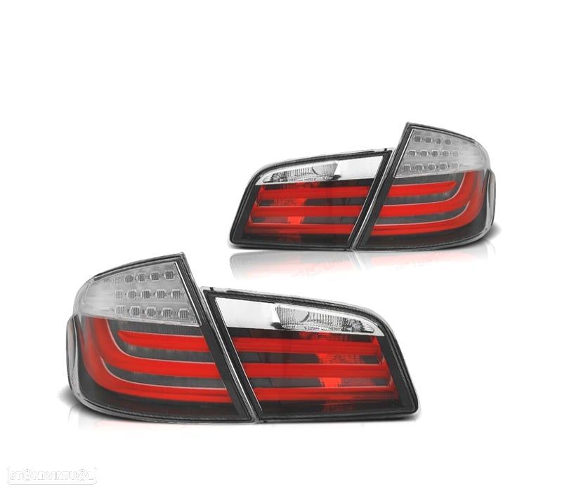 FAROLINS TRASEIROS PARA BMW SERIE 5 F10 10- LIGHT BAR FUNDO VERMELHO - 1