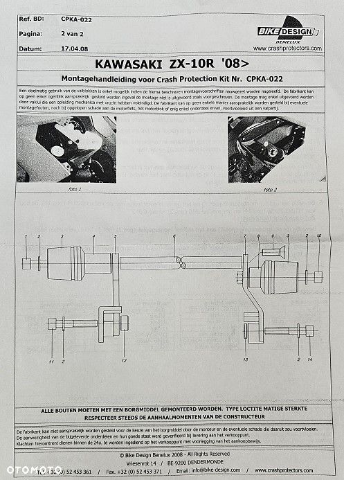Crash pady Bike Design CPKA-022 Kawasaki ZX-10R - 11