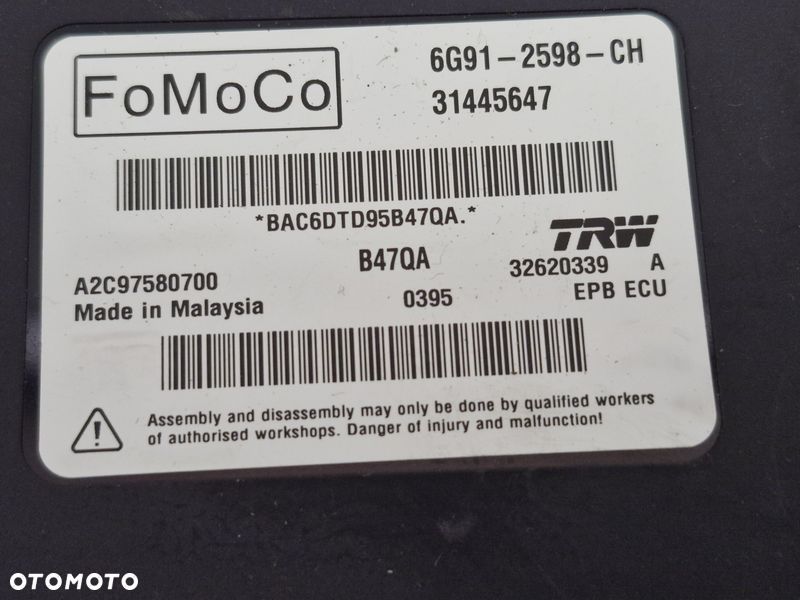 VOLVO S60 II 2 XC60 LIFT MODUŁ STEROWNIK HAMULCA RĘCZNEGO 31445647 - 6