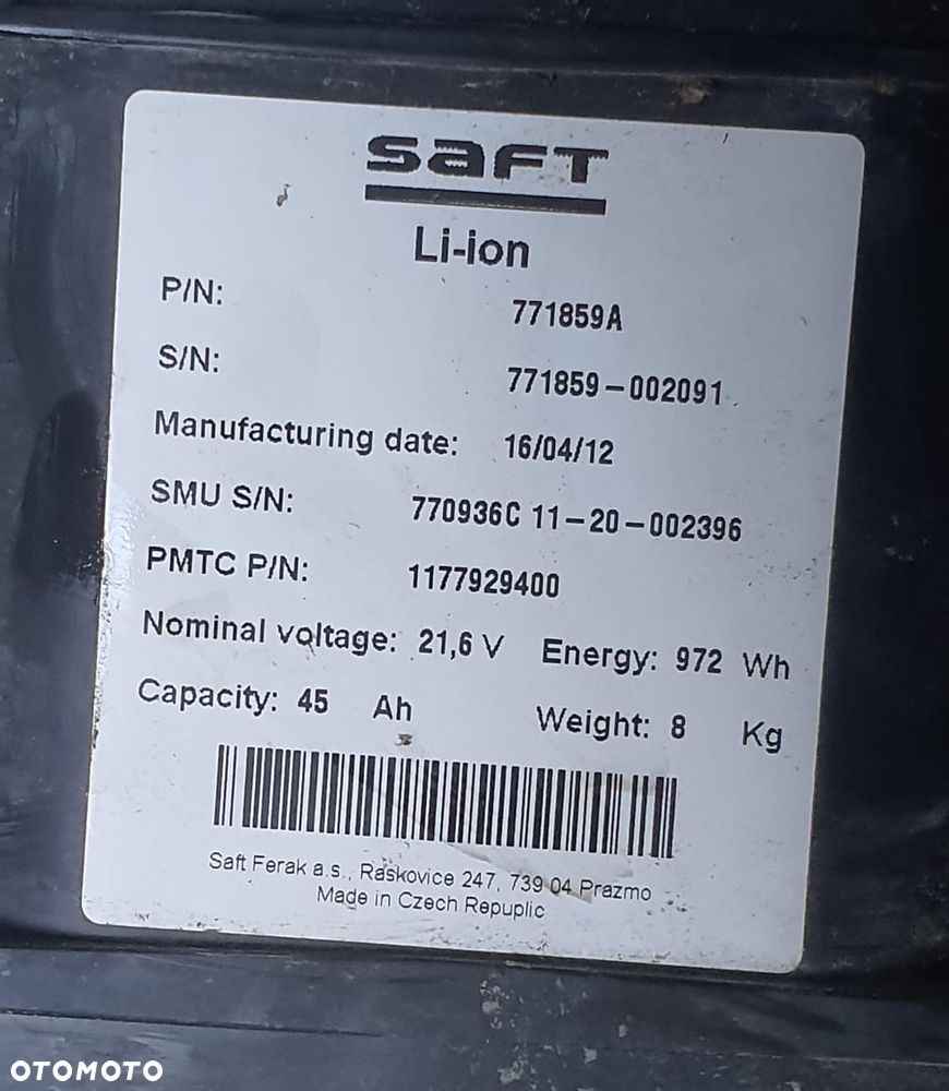 AKUMULATOR  BETERIA SAFT LITOWO-Jonowy 21,6v 972Wh 1KWh 46 Ah PEUGEOT E-VIVACITY - 3