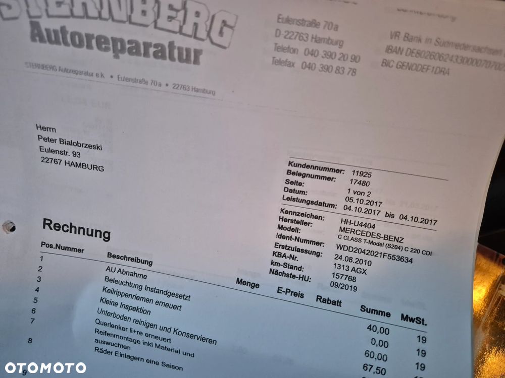 Mercedes-Benz Klasa C 220 CDI DPF BlueEFFICIENCY Avantgarde Edition - 33