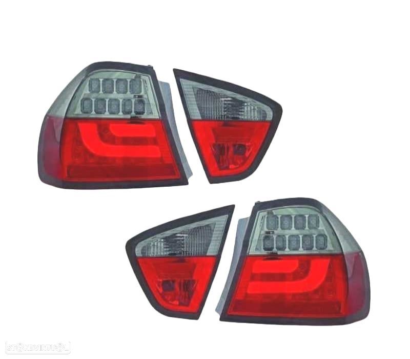 PILOTOS BMW E90 05-08 LED + HALOGENEO VERMELHO FUMADO - 1
