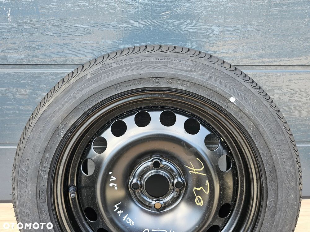 KOŁO ZAPASOWE ZESTAW NAPRAWCZY OPEL ASTRA G H MERIVA A CORSA D 4X100 16 CALI ET37 205/55/16 BRIDGESTONE - 3