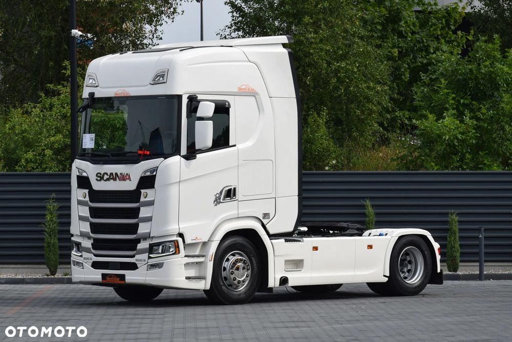 Scania 500S / FULL AIRMATIC / HYDRAULIKA / RETARDER / KLIMATYZACJA POSTOJOWA / ACC / KLIMA / 2 ZBIORNIKI PALIWA / FULL LEDY / FULL SPOILERY / SERWISOWANA / SPROWADZONA - 1
