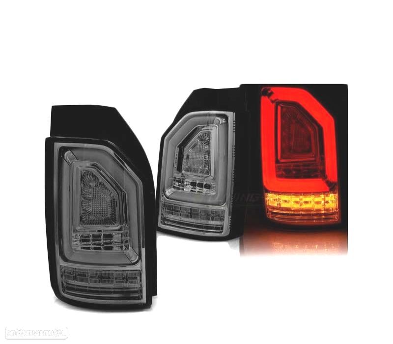FARÓIS PARA VOLKSWAGEN VW T6 15-19 FUMADOS COM PISCA DINÂMICA OEM LED - 1