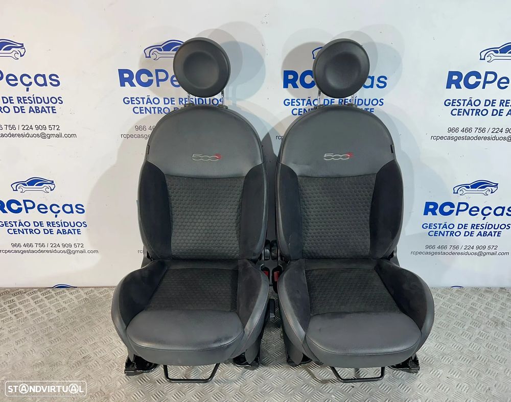 .Conjunto Bancos Pele Tecido Fiat 500 500S Sport 312 2007 - Presente - 7