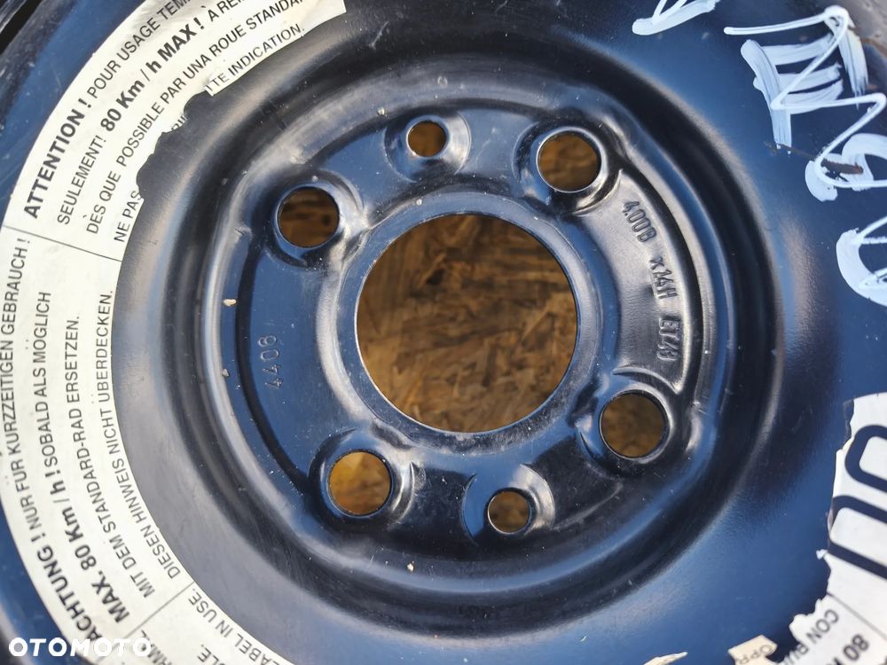 KOŁO DOJAZDOWE ZAPASOWE 135/80B14 4X98 14 CALI DO FIAT 500 PUNTO - 3