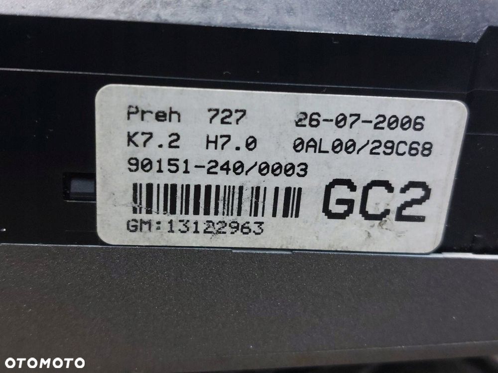 PANEL NAWIEWU + PRZEŁĄCZNIK ŚWIATEŁ + WYŚWIETLACZ OPEL ASTRA H 13122963 - 7