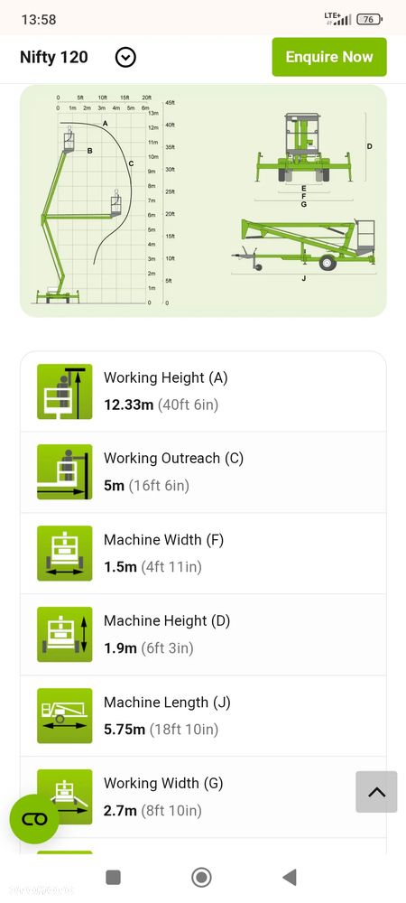 Nifty Niftylift 120 podnośnik koszowy na przyczepie 12 metrów elektryczny oryginalny//Świetnie Utrzymany//Garażowany // Pracował w placówce medycznej // Nie zużyty// Cherry picker// Boom lift// Access platform// Zwyżka// Platforma robocza// podest ruchomy// - 39