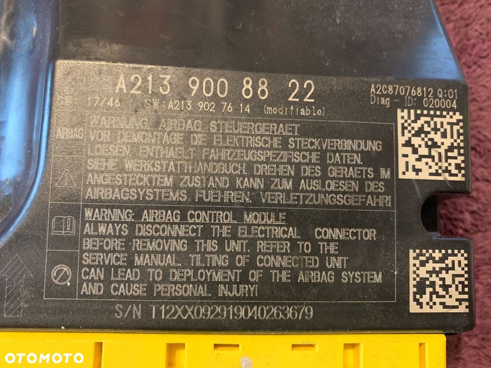 MODUŁ SENSOR AIR BAG MERCEDES E-KLASA W213 A2139008822 - 4
