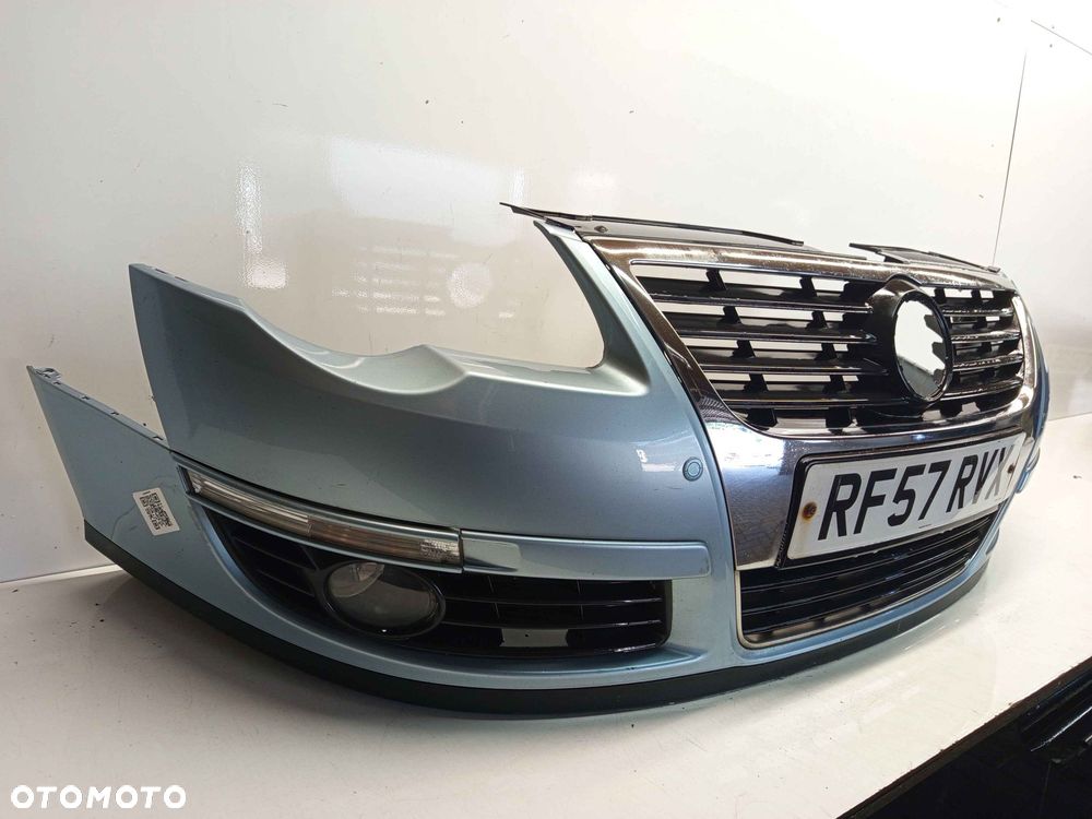 ^ ZDERZAK PRZÓD PRZEDNI DO VW VOLKSWAGEN PASSAT B6 LB5M BŁĘKITNY PDC CZUJNIKI HALOGENY - 3