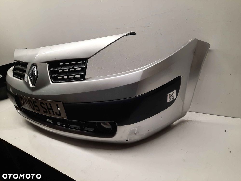 ^ ZDERZAK PRZÓD PRZEDNI DO RENAULT MEGANE II 2 TED69 SREBRNY HALOGENY - 3