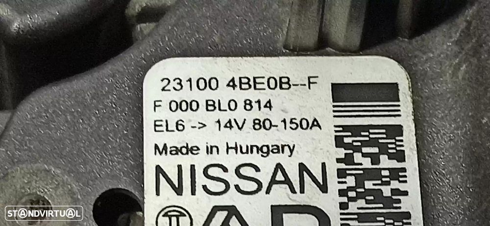 ALTERNADOR NISSAN QASHQAI II TODO TERRENO, FECHADA 2021 -231004BE0B - 1