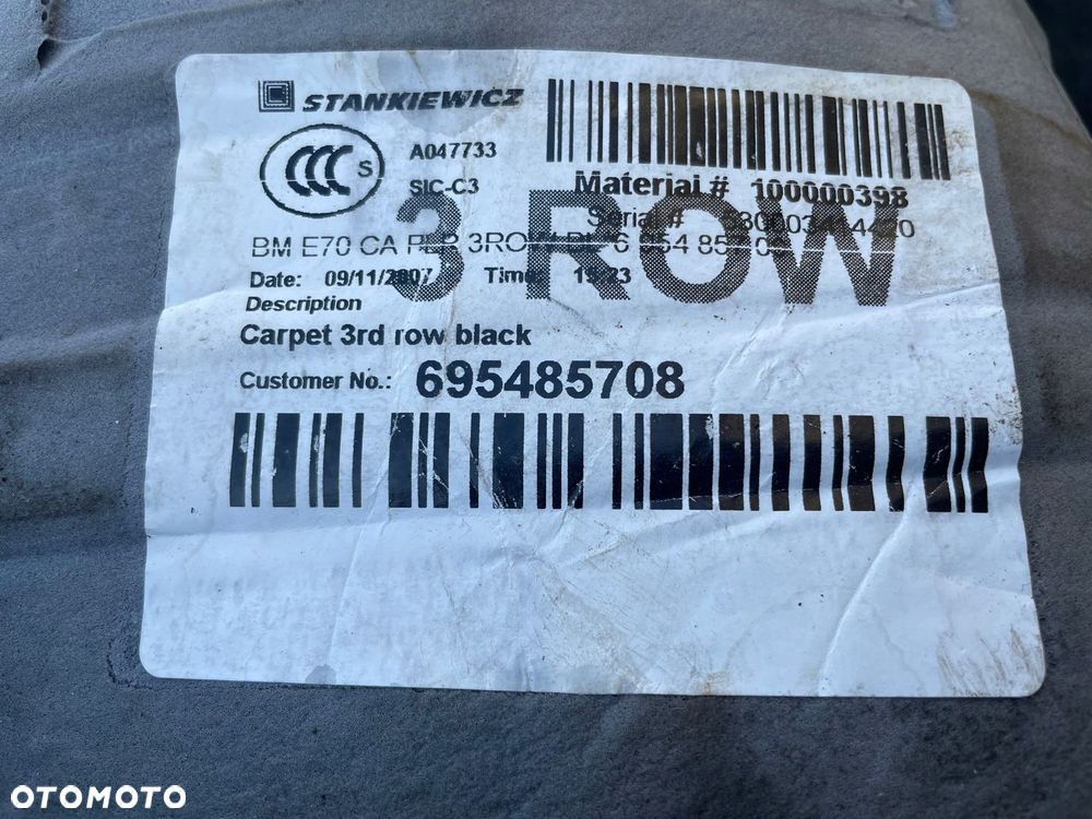 Kanapa trzeci 3 III rzad foteli pasy dywan skora czarna BMW X5 E70 7 osob - 12