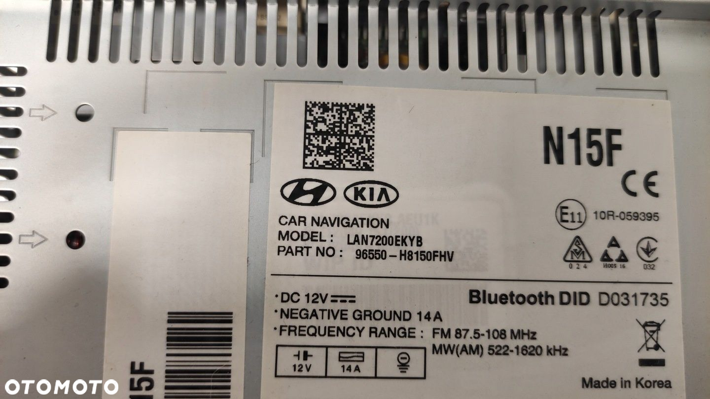 KIA STONIC RADIO NAVIGACJA NAWIGACJA EKRAN GPS 96550-H8150 KARTA INSTRUKCJA - 5