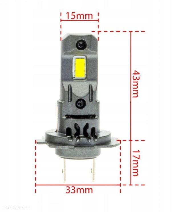 ŻARÓWKI LED H7 SLIM 35W 6000K 3800LM CSP KPL - 2