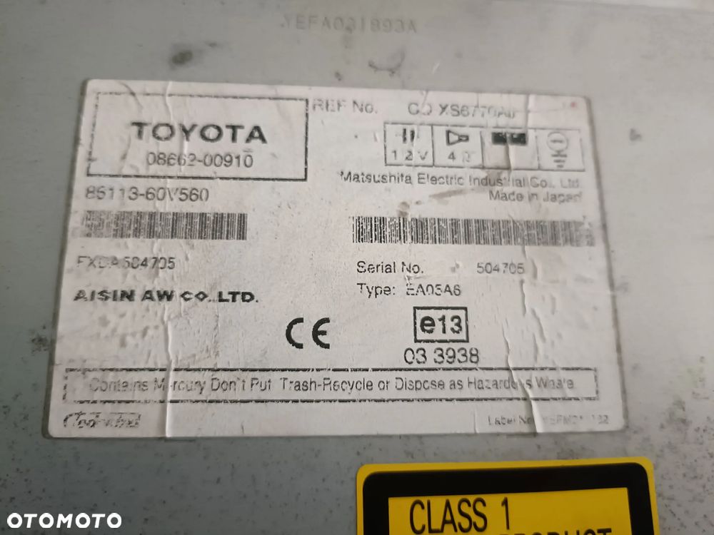 TOYOTA AVENSIS T25 03-09 r. RADIO radioodtwarzacz 08662-00910 * - 3