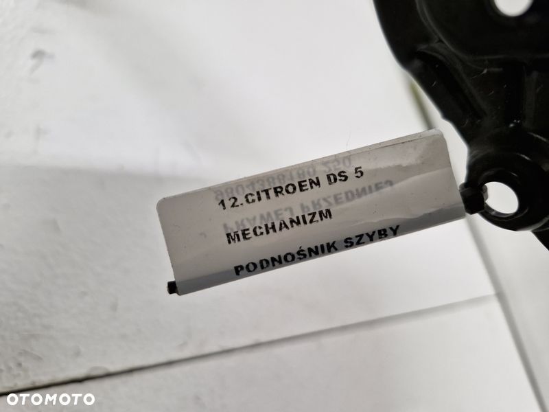 citroen ds5 mechanizm szyby prawy przód przedni podnośnik silniczek 9804388180 - 5