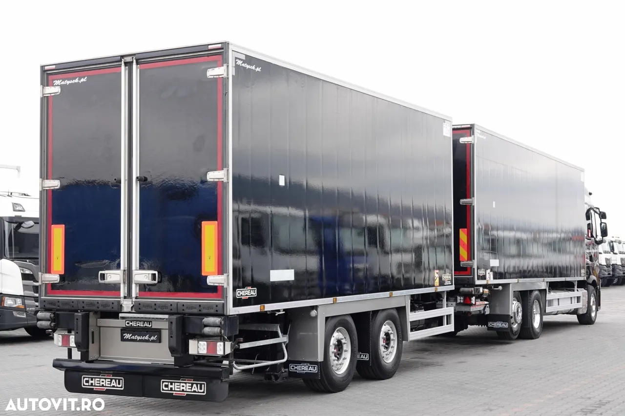 Renault T 480 / 6X2 / SET TANDEM - FRIGORIFER / TRANSPORT SUPRA 1150 MT / LIFTARE / + REMORCA CHERAU / ANVELOPE 100% / ALIEIE / SAF / DUPA CONTRACTUL DE SERVICE GOLDEN - 4
